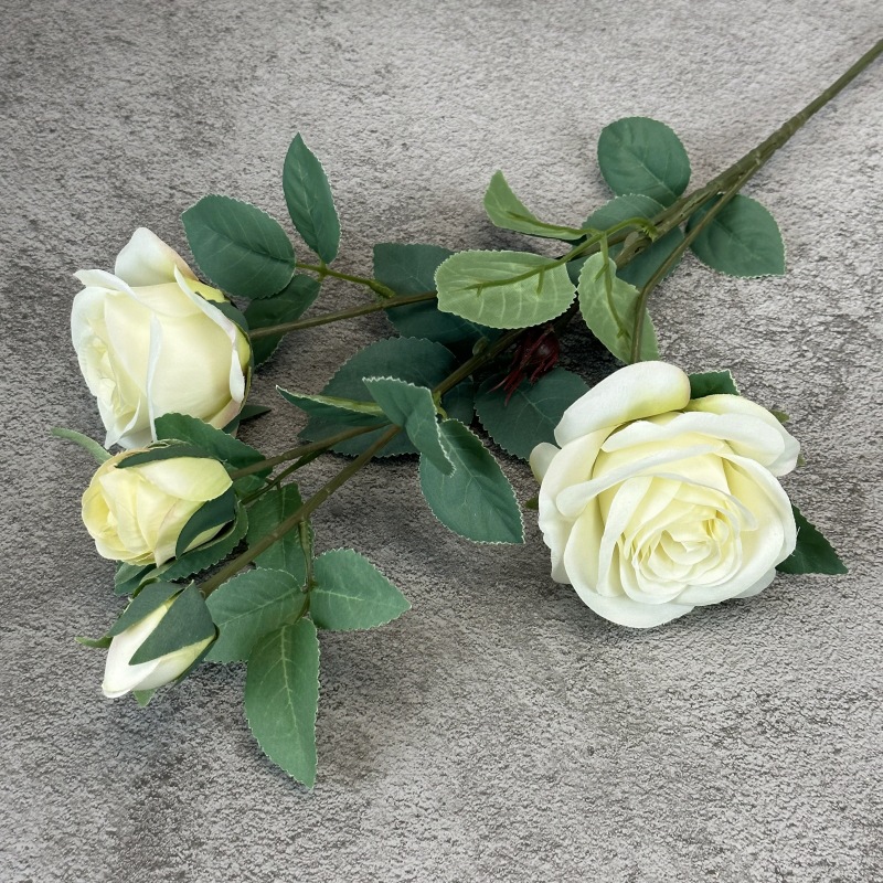 Arreglo Floral Artificial de Rosas de 4 Cabezas para Decoración de Bodas, Hoteles y Hogares, Decoración de Habitaciones de Boda, Flores de Seda, Flores Artificiales al por Mayor