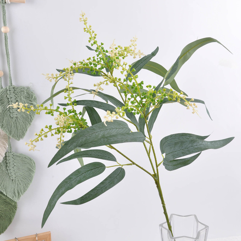 Amazon Cross-Border Wedding Floral Leaves Plant Phoenix Tail Eucalyptus Money Artificial Green Plant Posing Green Plant Props