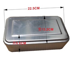 加厚1.7L鋁飯盒鋁製飯盒懷舊復古老式鋁飯盒大號方形實驗鋁盒收納