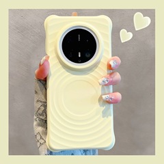 波の流れの磁気吸殻はファーウェイmate70proの携帯電話のケースmate60proの純色の液体のシリカゲルを適用します。