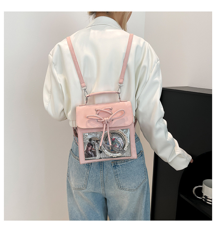 540g Weight Synthetic Leather Lining Material Sewing Thread Fashion Element Magnetic Buckle Closure Type Double Shoulder Straps Strap Type Functional Backpack Bags Type Casual, Daily Occasion Pu Leather Material Women's Backpack Backpack Color Block Pattern All Seasons Season Women's Gender Cute, Streetwear Style Square Shape Color Block Casual Daily Women's Backpack Functional Backpack 7