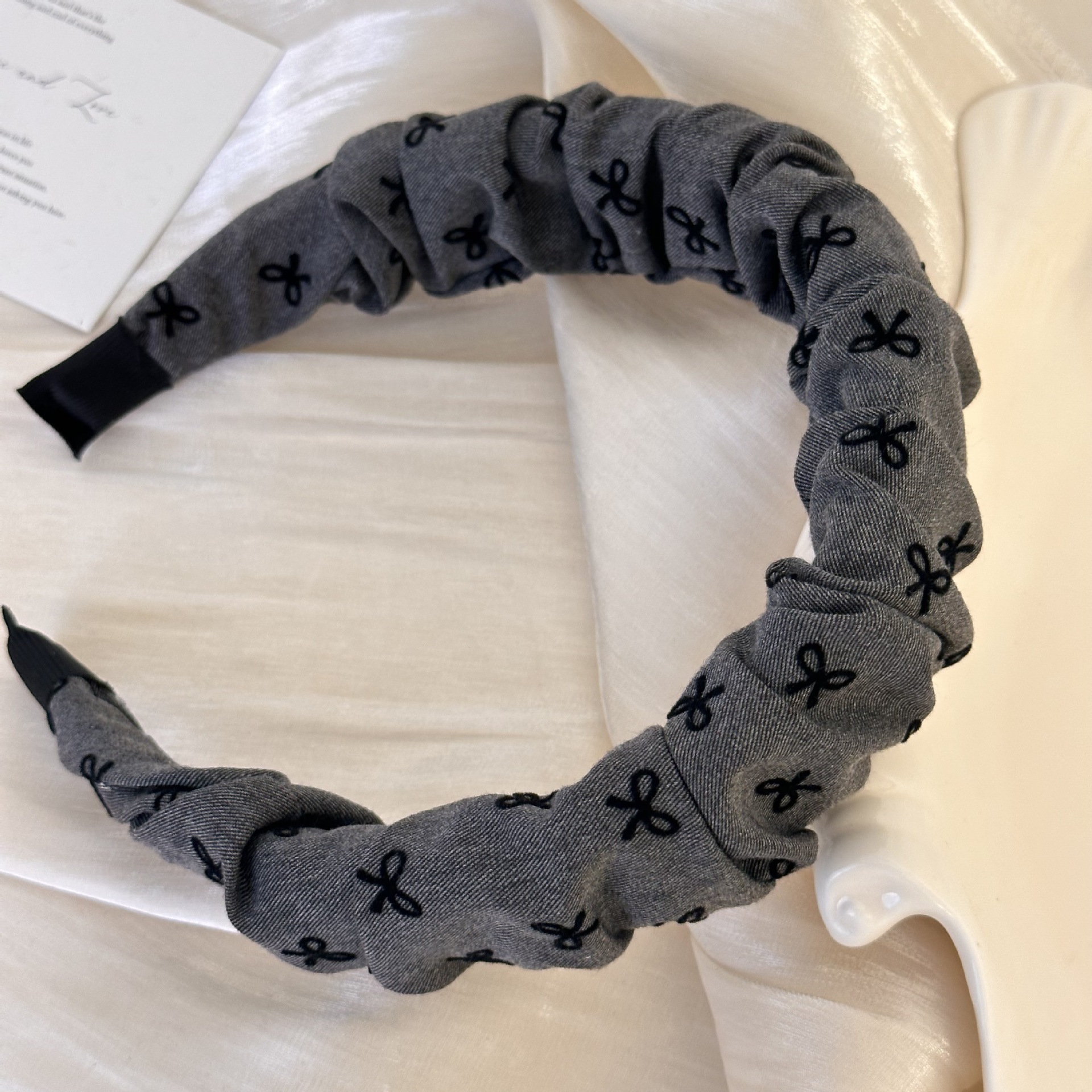 Nuevo punto de onda coreano arco rosa plegado tela banda de cabello dulce lindos banda de cabello accesorios para el cabello