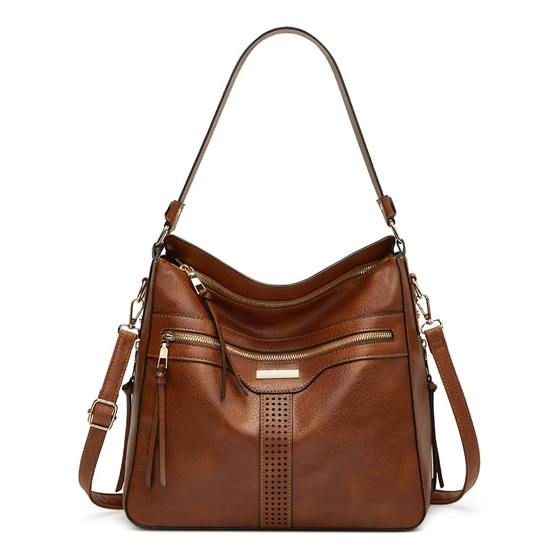 Женская сумка из искусственной кожи для путешествий, новинка 2024 года, модная сумка через плечо для женщин среднего возраста, вместительная, из мягкой кожи, в стиле ретро, женская сумка-тоут