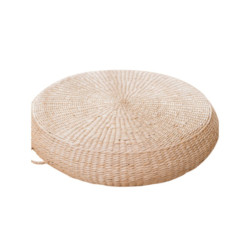 Fúten tejido de paja, almohadilla de ventana flotante de arroz, almohadilla de meditación de culto al budismo japonés, estilo pastoral.