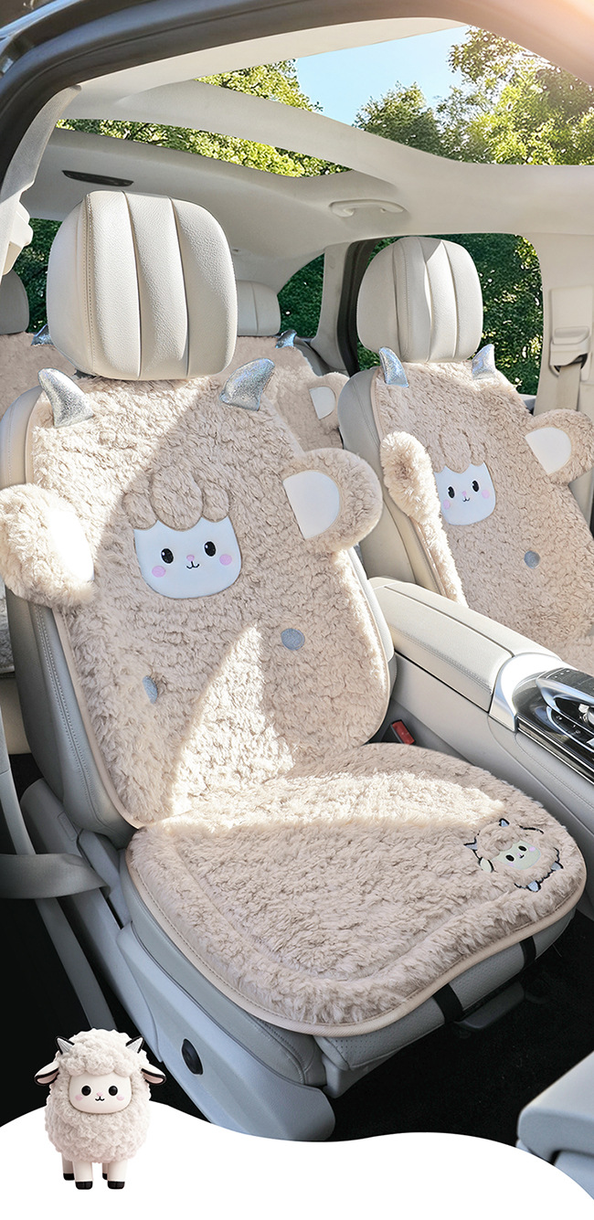 New Winter Loop Velvet Car Seat Cushion, Special for Winter, Warm and Velvet Thickened Seat Cushion, Cute Stereo Cartoon