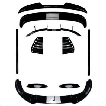 Suitable for Golf 5 Mk5 Gti Front Lip Light Eyebrow Shutter Side Skirt Rear Blade Roof Wing Rear Wing Modification Parts (Big Surrounded) - complete-set-of-tall-columns-piano-black-2004-2009