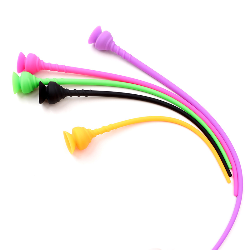 Extra-Long TPE Urethral Dilator Stick with Suction Cup Base, Manual Control, Purple — detail image 4