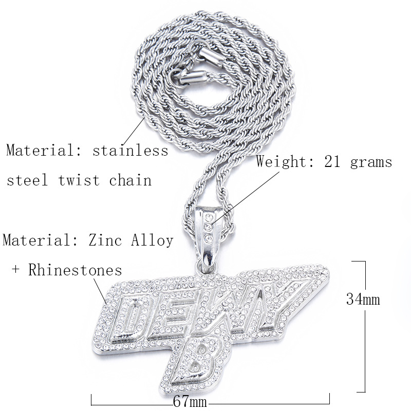 Collier Unisexe En Alliage De Zircon Plaqué Lettre Hip-hop display picture 1