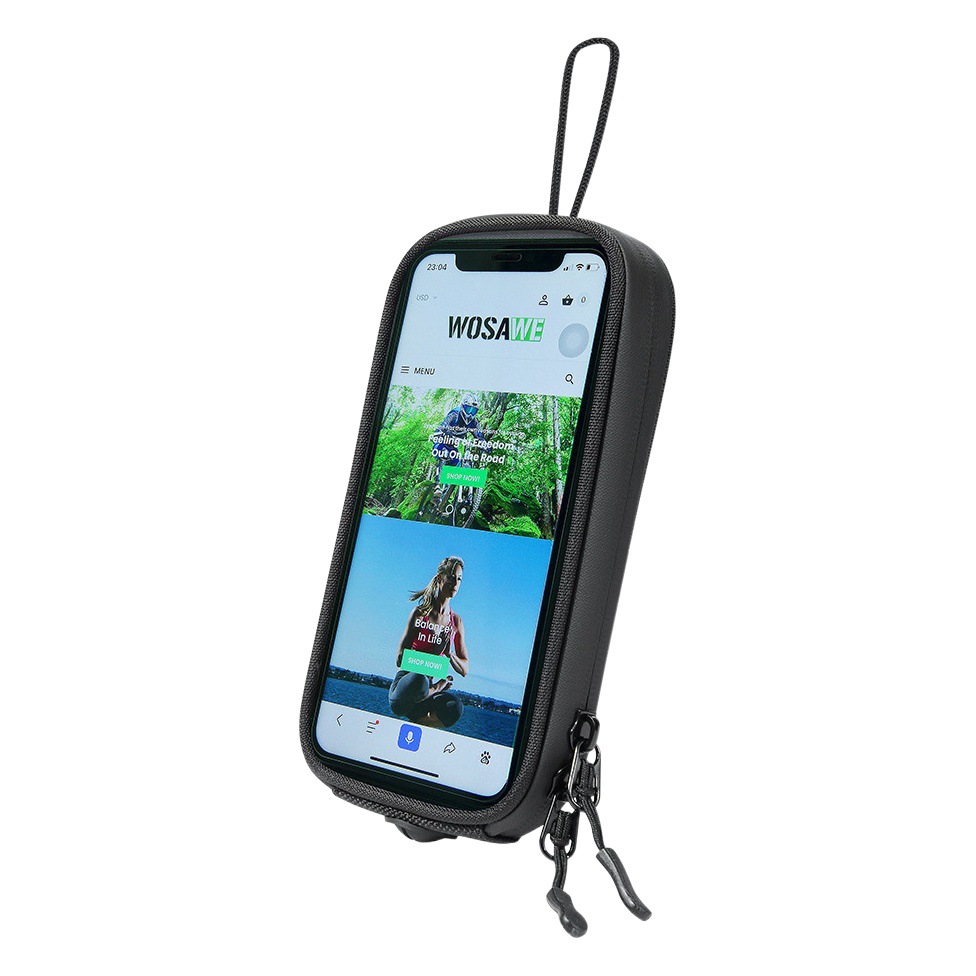 WOSAWE Bicycle Touch Screen Car Bag Running Transparent Waterproof Mobile Phone Bag Motorcycle Frame Bag Riding Bag