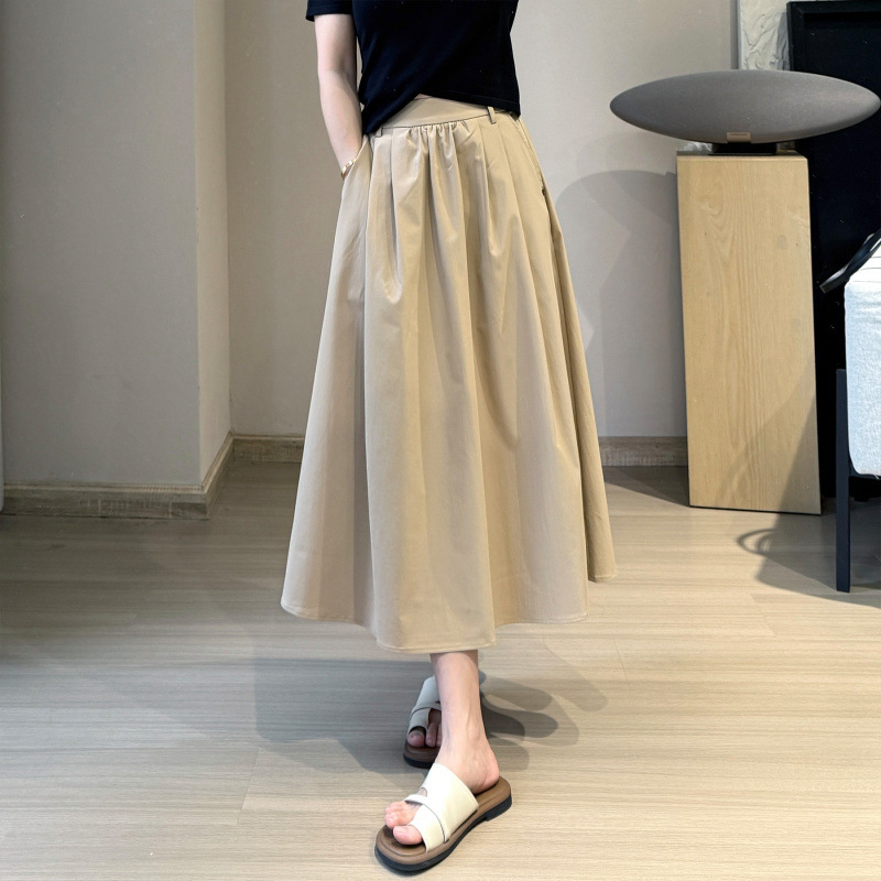 Anti-Wrinkle Summer Lightweight Super Cotton Short Culottes A-Type Umbrella Skirt Cool Sun Protection Long Skirt