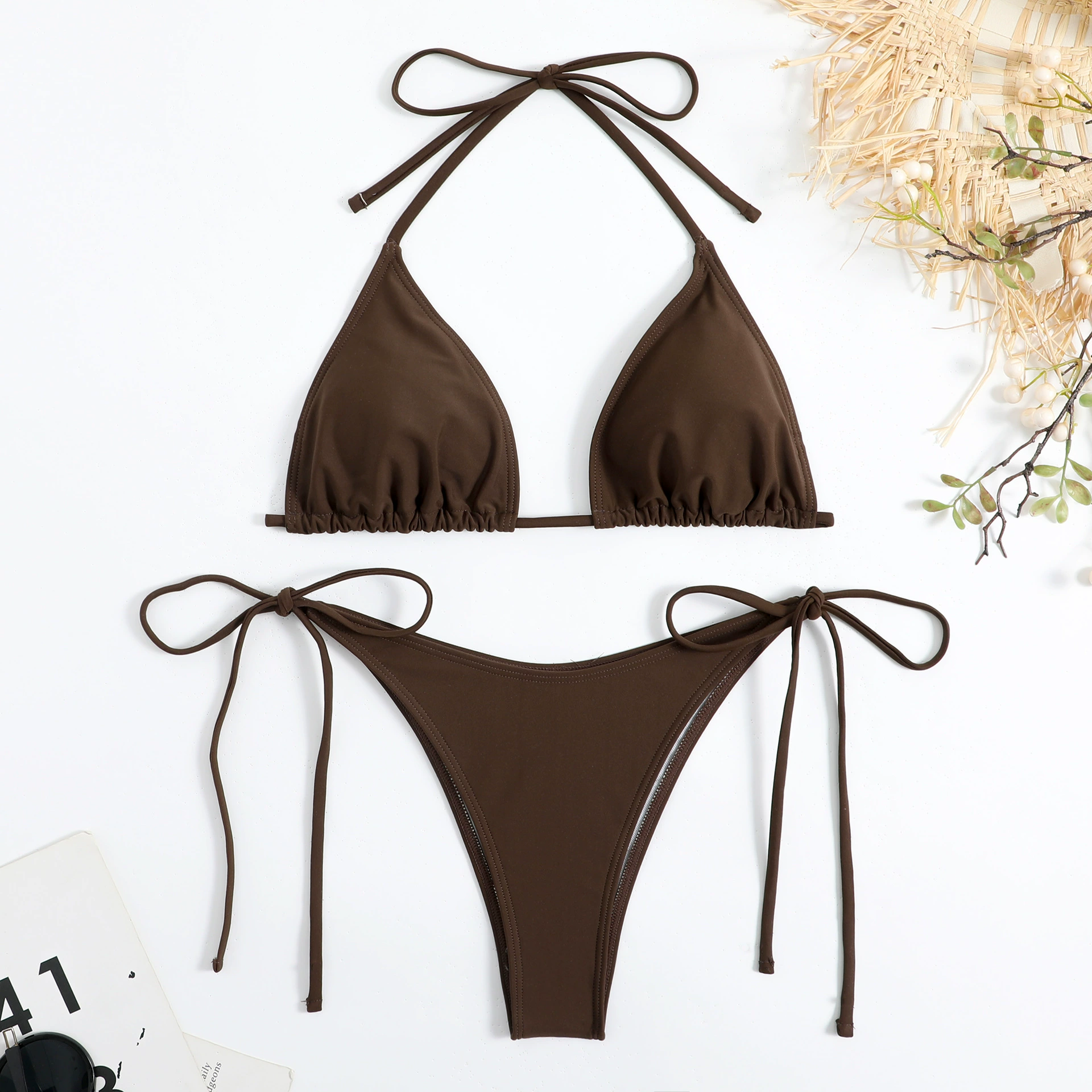 Women's Tied-Side Bikini, Multicolour Options, Lifting Push-Up Effect, Sizes S–L