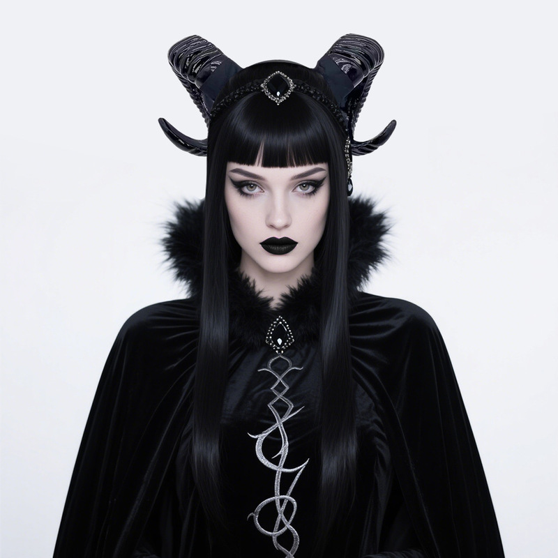 ハロウィンクロスボーダーシミュレーションクロワッサンヘッドバンド悪魔パーソナライズされたドレスアップ小道具ダークヘッドバンドサキュバスアクセサリードレスアップ|undefined