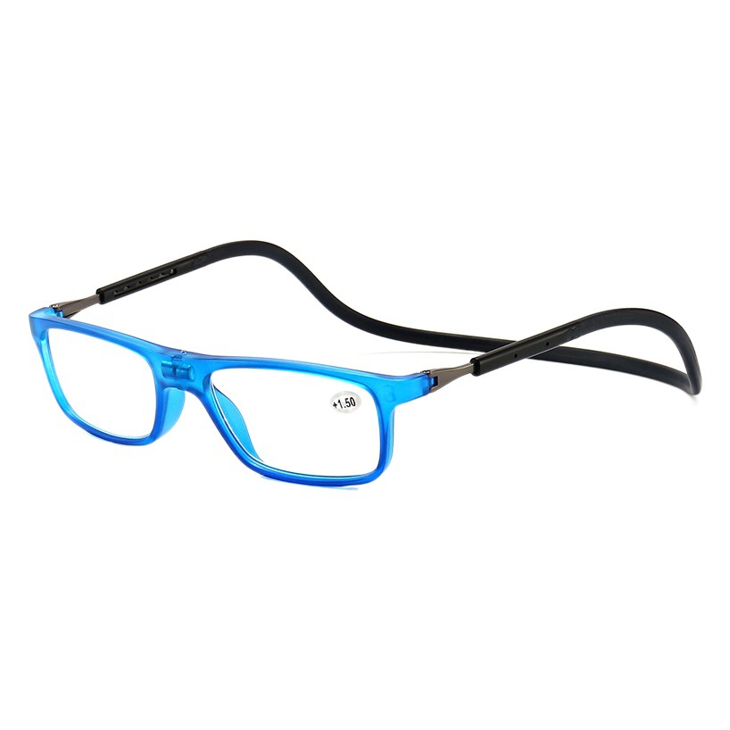 新型首掛け老眼鏡、磁気吸着式折りたたみ、男女兼用、樹脂シリコン製、高齢者用遠視伸縮メガネ、ブルーライトカット