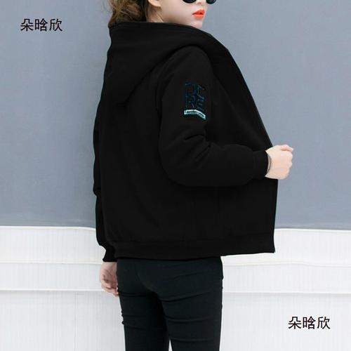 Thick Fleece Hooded Zip-Up Sweatshirt for Women - Autumn/Winter Korean Style College Fashion Trendy Open Cardigan Loose Outerwear for Women