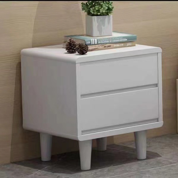 Dormitorio nórdico de madera sólida cabecera de cama gabinete de lado de la cama moderno simple tronco armario de almacenamiento con cajón armario de almacenamiento