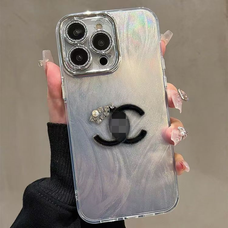 潮牌小香风羽纱华为mate70pro手机壳精孔镭射适用p70/荣耀400外壳