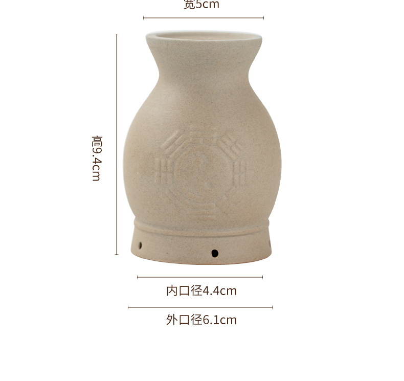 Bian Stone Moxa Jar Taiji Ceramic Warm Moxibustion Cup Double Layer Heat Insulation Home Gua Sha Tool 230g quality and texture