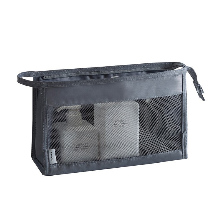 Nuevo puesto neto rojo multifuncional portátil de tela de malla de gran capacidad de viaje de almacenamiento de maquillaje bolsa de lavado