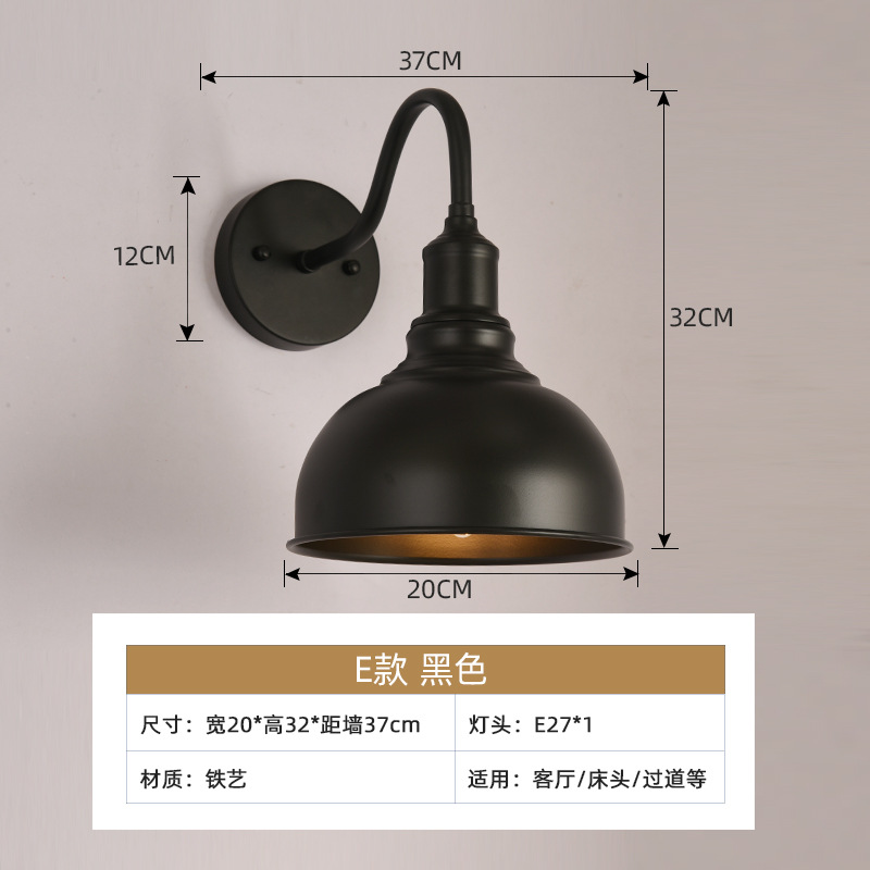 American loft estilo Industrial lámpara de pared de noche Villa patio al aire libre lámpara de pared restaurante bar lámparas de iluminación decorativa