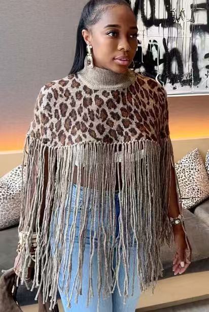 Leopard Print Encrypted Tassel One Size Fits All