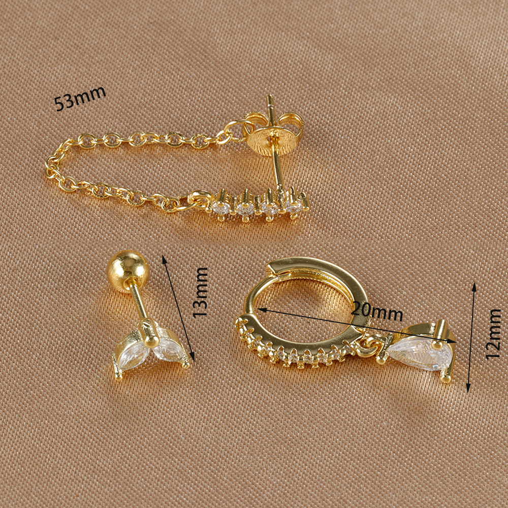 8g Weight Copper Ear Needle Material Drop Earrings, Ear Studs Classification 1 Set Quantity Holiday, Daily Occasion Copper Material Geometric Pattern All Seasons Season Women's Gender Polished Finish Elegant, Sweet, Classic Style Style 1 Set Elegant Sweet Classic Style Geometric Copper Drop Earrings Ear Studs 无