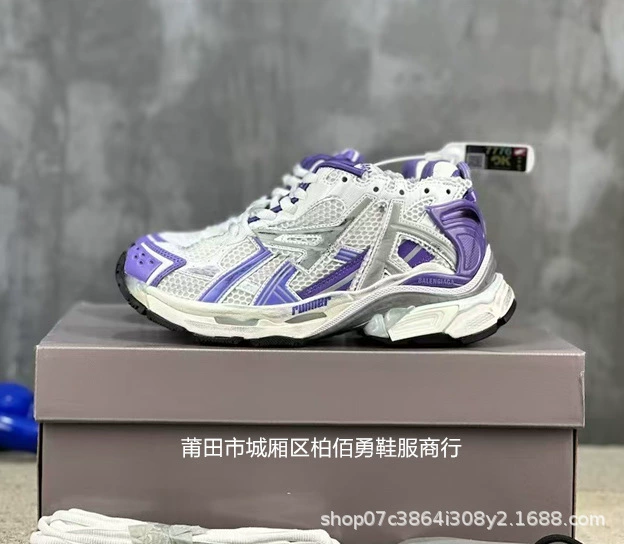 Original label, original box, pure original B family daddy shoes, Paris seventh generation jogging shoes, RUNNER, distressed, heightening sneakers for men and women
