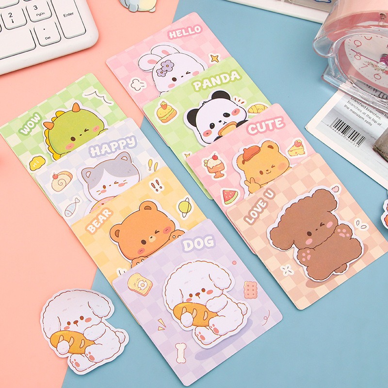 Ins dibujos animados personalizados adorables chicas corazón mensaje de papel de notas estudiantes alto valor facial N pegatinas