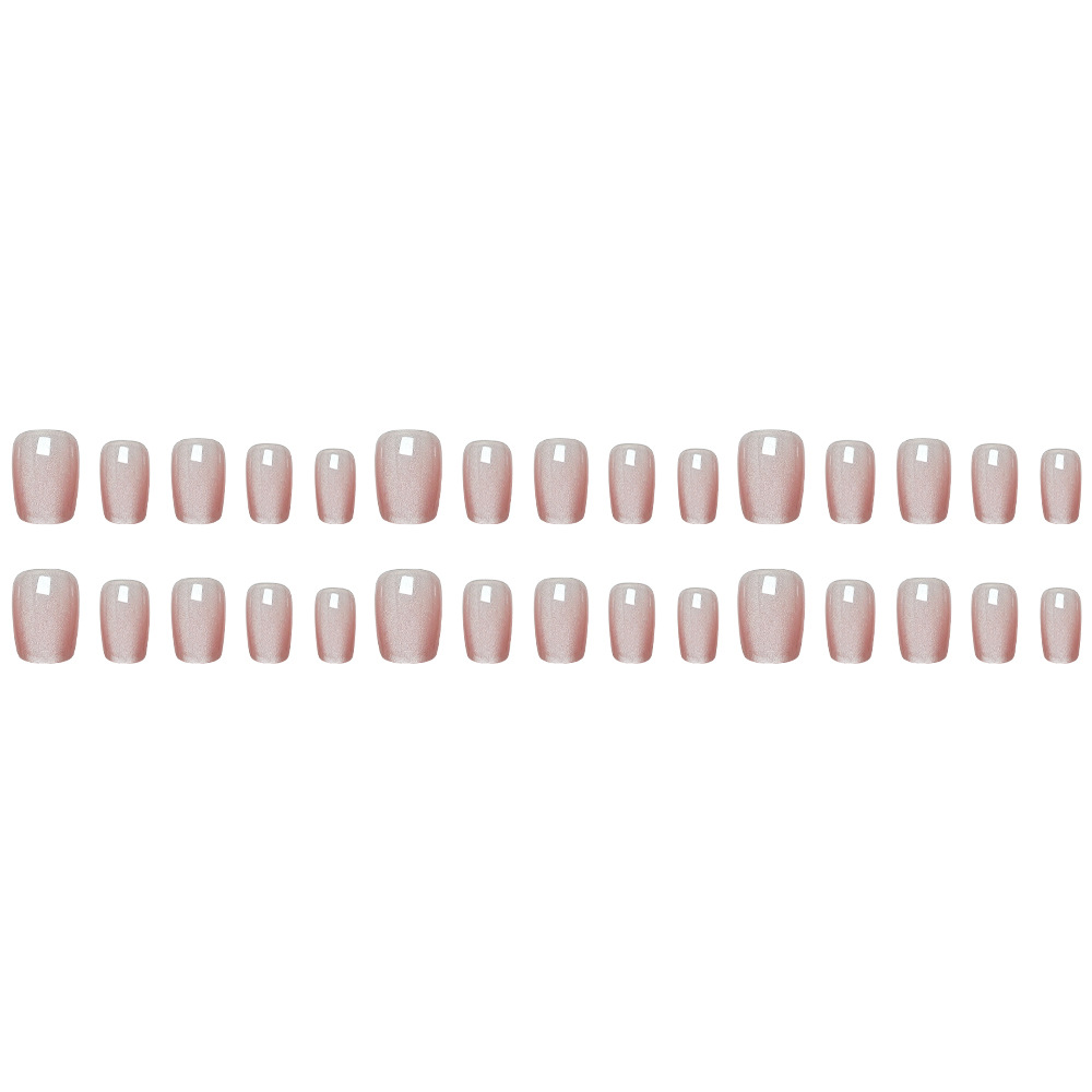 Polvo brillante de color sólido para usar uñas de ojo de gato polvo desnudo suave y elegante manicure 10 piezas escalera de código decimal pieza de uñas falsas