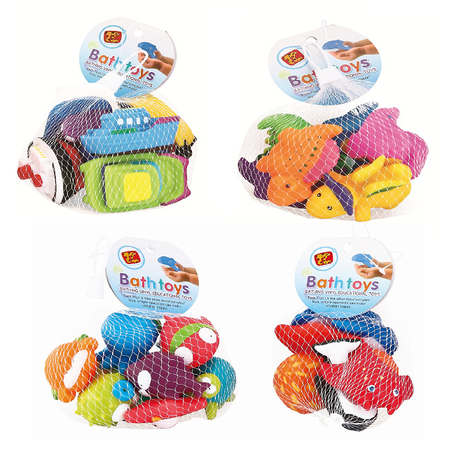 儿童浴室洗澡玩具搪胶软胶卡通动物喷水戏水玩具pvc小黄鸭捏捏叫