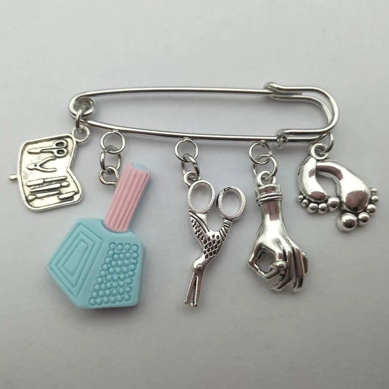 Fashion nail art brooch Nail Polish Nail Clippers hand pin pendant casual cute ethnic girl sexy lady