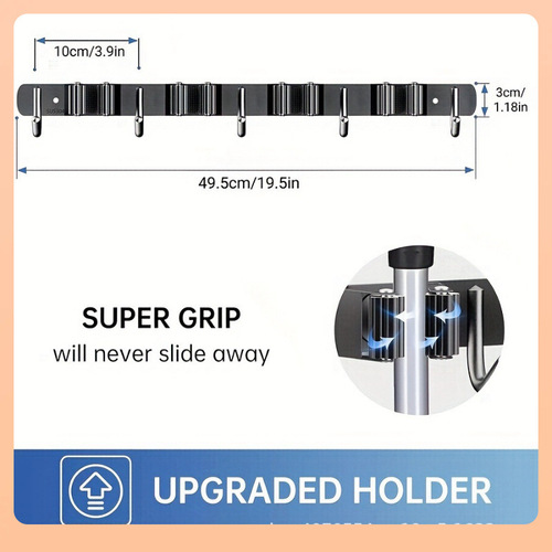 ✅ Cross-border stainless steel mop holder, mop clip, broom hook, bathroom wall-mounted floor mop storage rack