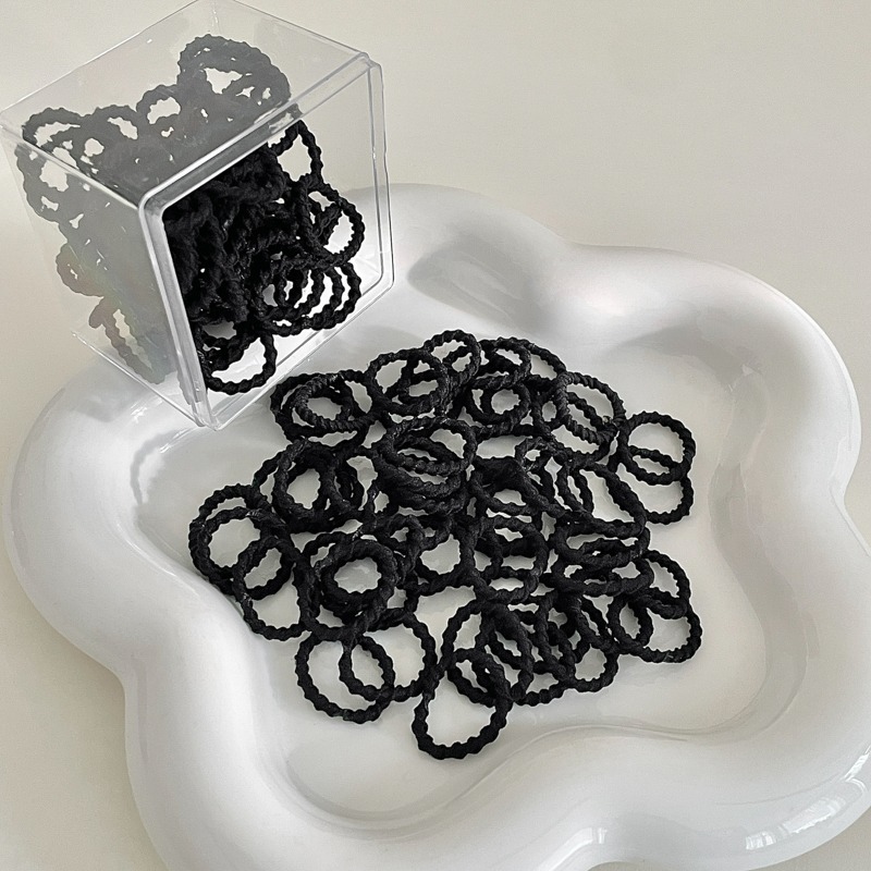 Pequeño cinturón negro para niños anillo de cabello para niñas cuerdas de cabello para bebés cubierta de cabello de cuero pequeña cantidad de cabello de alta elasticidad no daña el cabello