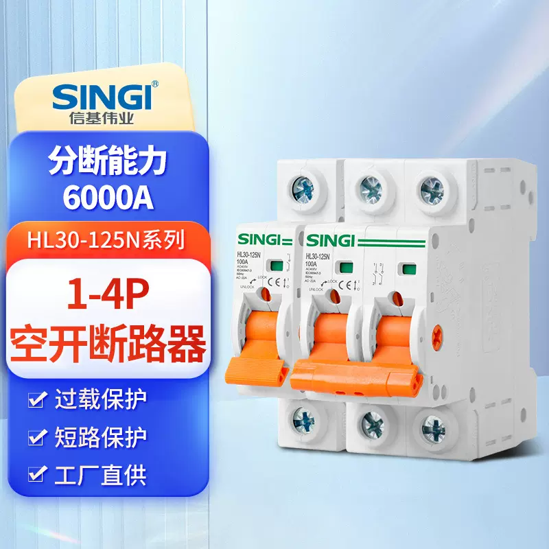 信基小型隔离开关HL30-125N 32A-125A开关断路器1P2P3P4P
