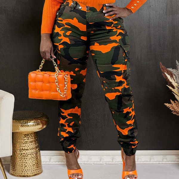 Women's Camouflage Cotton Overalls Small Foot Fashion Casual Pants Spring Autumn Summer Regular Size_ecoleips.com