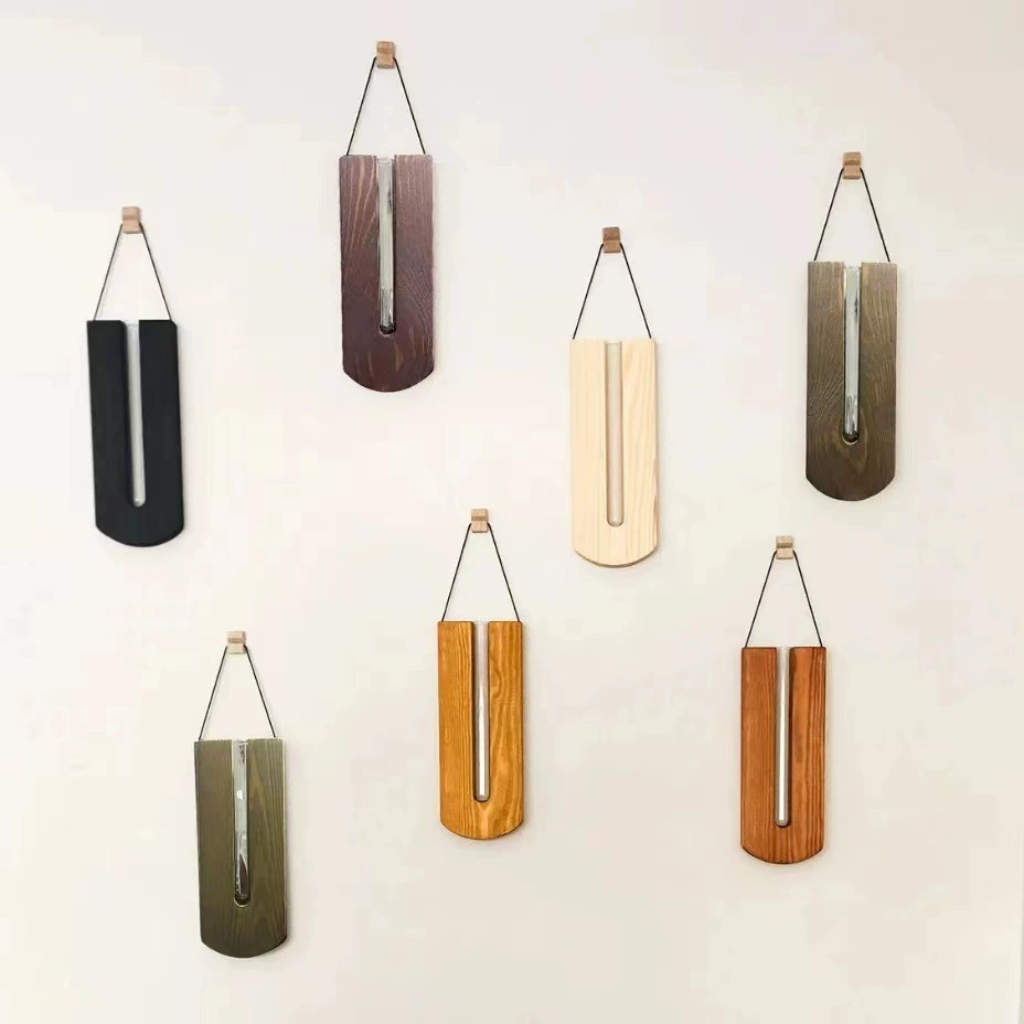 Деревянная настенная ваза с клапаном, карманные брюки, ваза из цельного дерева, украшение для гостиной, стены, цветочная композиция, гидропонная ваза для растений