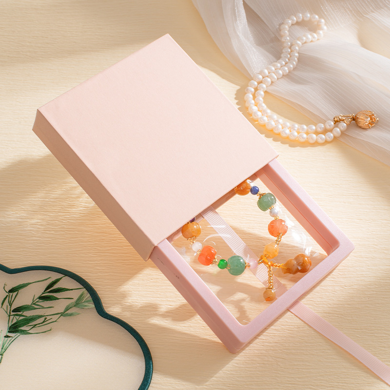 Polvo claro + caja interior rosa; 9cm * 9cm * 2cm (medio)