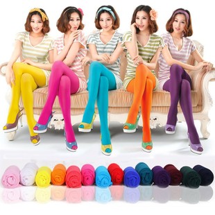 Manufacturer Wholesale 80D Velvet Pantyhose Spring & Fall Thin Candy Colorfuled Stockings Women's Anti-Snatch Colorfulful Bottoming Socks