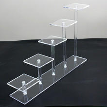 亚克力透明台阶展示架手办公仔娃娃模型乐高玩具架子护肤品收纳架