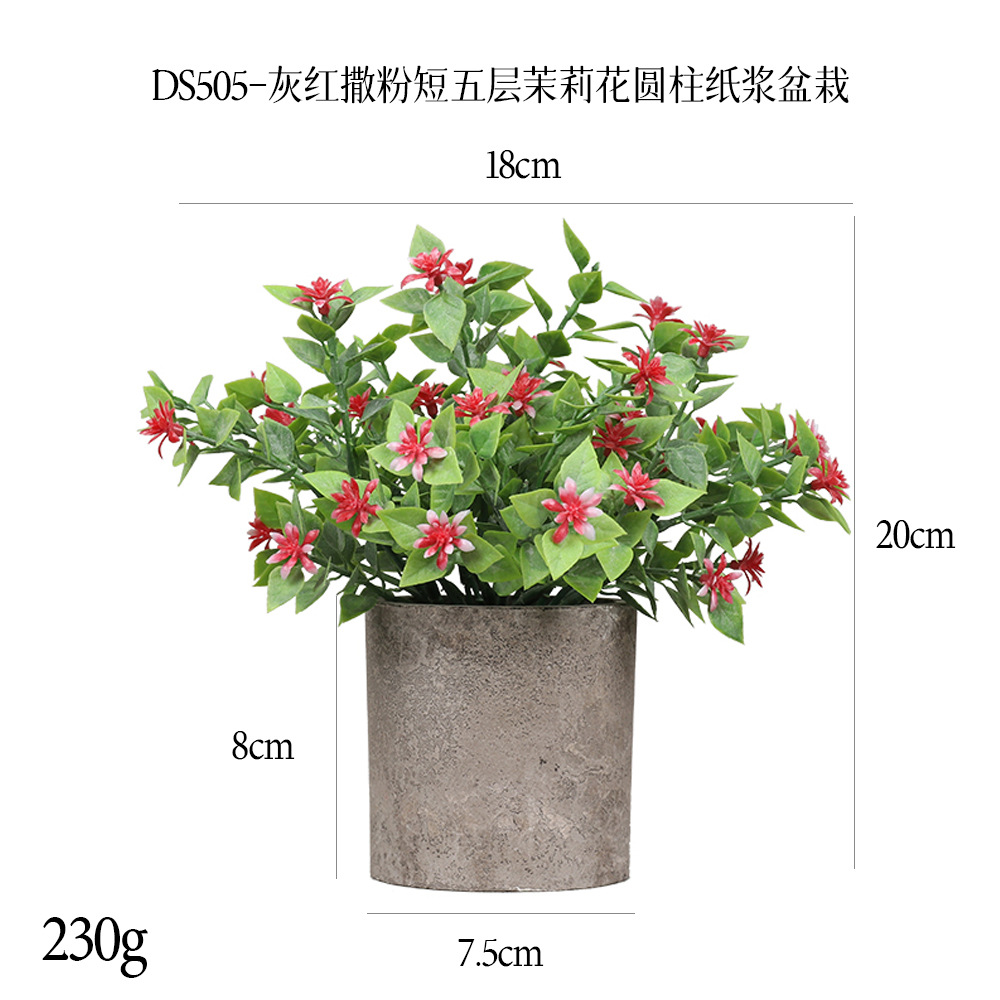 240 tipos de combinaciones de bonsáis de pulpa cilíndrica de plantas verdes artificiales, adornos pequeños de escritorio transfronterizos, macetas de plantas artificiales. image 37