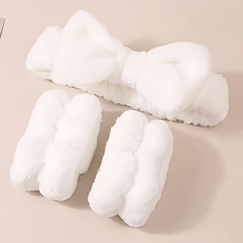 2025 New Model Cross-Border Dropshipping Women's Face Wash Headband Coral Fleece Hairband with Cuffs Cross-Border Dropshipping