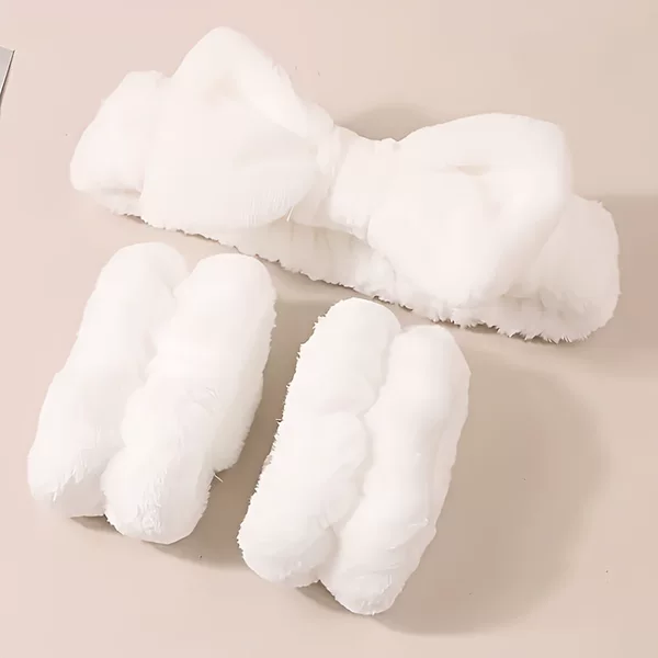 2025 New Model Cross-Border Dropshipping Women's Face Wash Headband Coral Fleece Hairband with Cuffs Cross-Border Dropshipping