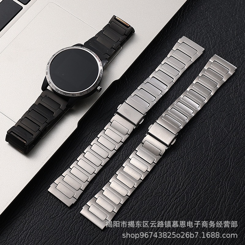 适用华为gt5工字钢带GT2PRO凸口跳扣watch5不锈钢22mm表带现货批