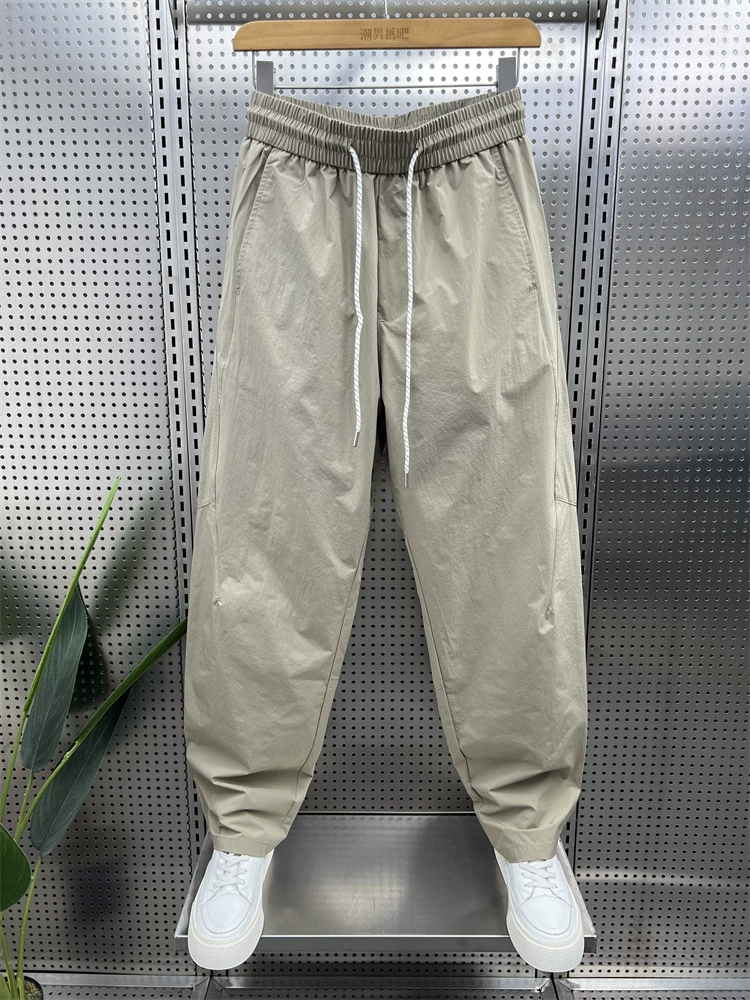 Мужские повседневные брюки, летние тонкие, новинка 2025 года, прямые свободные длинные брюки, модные универсальные шаровары