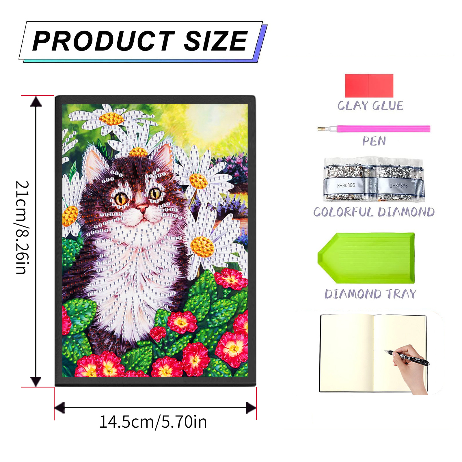 Diamante brillante de forma creativa transfronteriza A5 cuadernos de dibujos animados dibujos de diamante material paquete pegatinas pegatinas de niños libro de diamante al por mayor