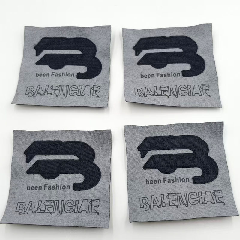 Gray Background Patch Embroidery B Letter Balenciaga Style Clothing Accessories Embroidered Patch High-End Trendy Brand Logo