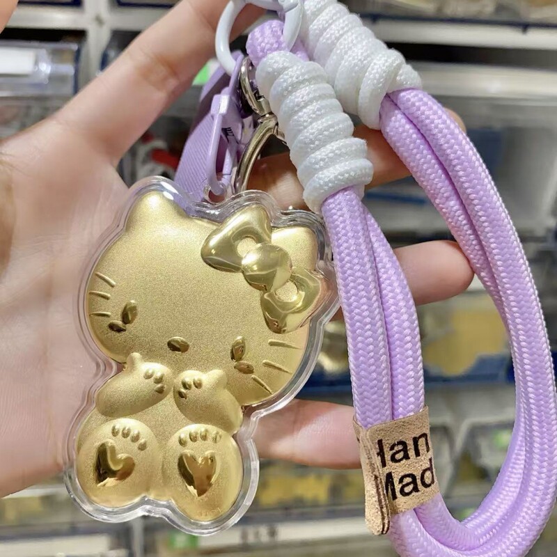 水貝人気ラブブゴールドキーホルダー LABUBU バッグペンダントパンダペンダント携帯電話チェーン漫画卸売|undefined