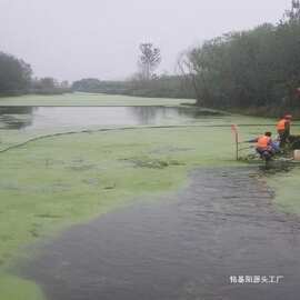 河道拉拦截网捞网打捞清理江河清理青苔垃圾浮萍水库拦截浮萍