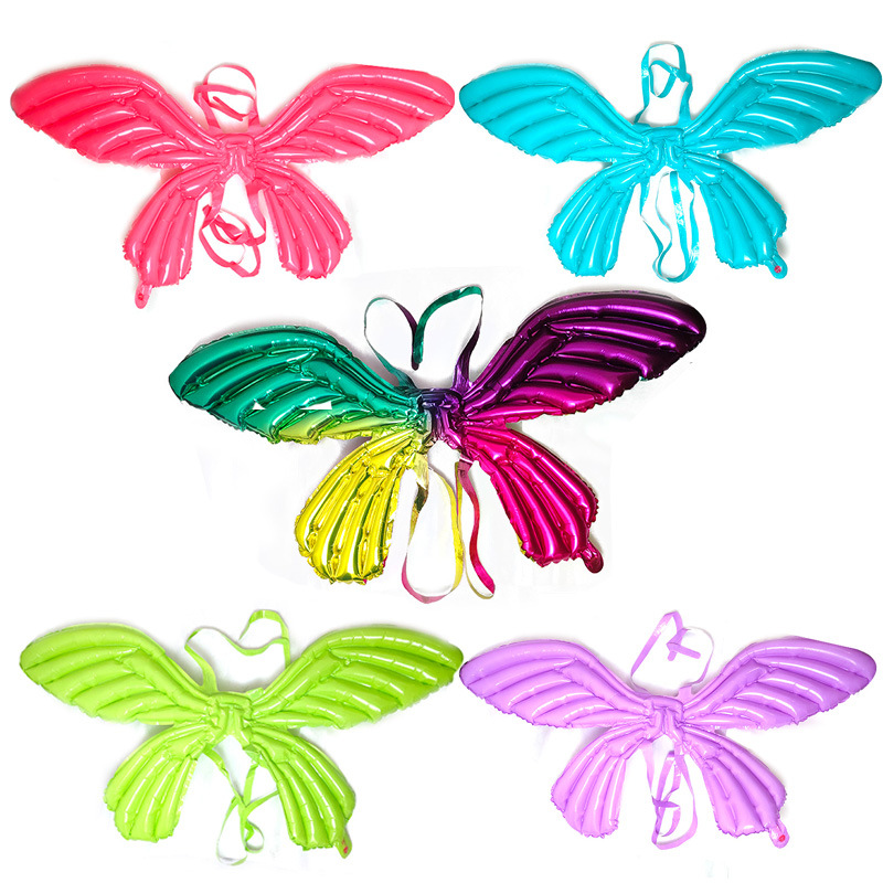 蝴蝶翅膀气球天使翅膀尼龙铝膜气球厂家批发摆摊地摊大学生创业