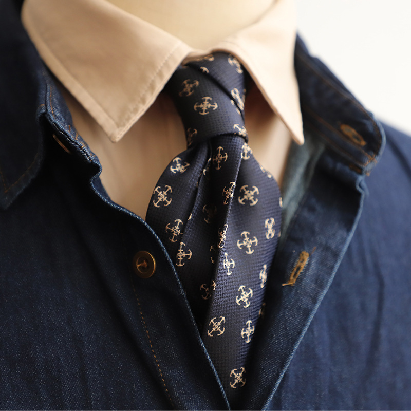 Factory wholesale retro 8cm business dress wine red navy blue dark green tie men's pattern polka dot homemade high set