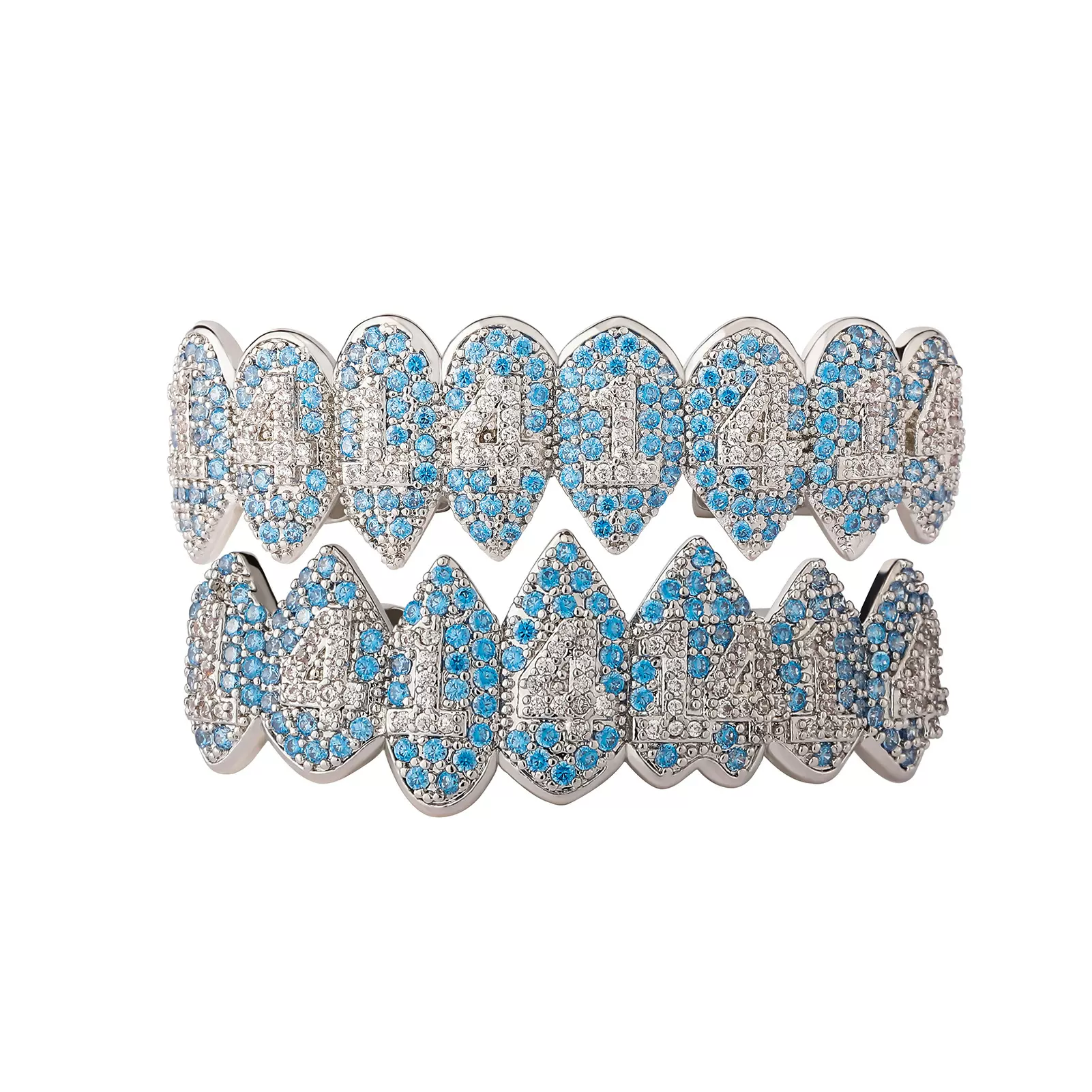 欧美跨境专供爆款满钻嘻哈牙套铜镶锆HIPHOP潮人饰品厂家批发